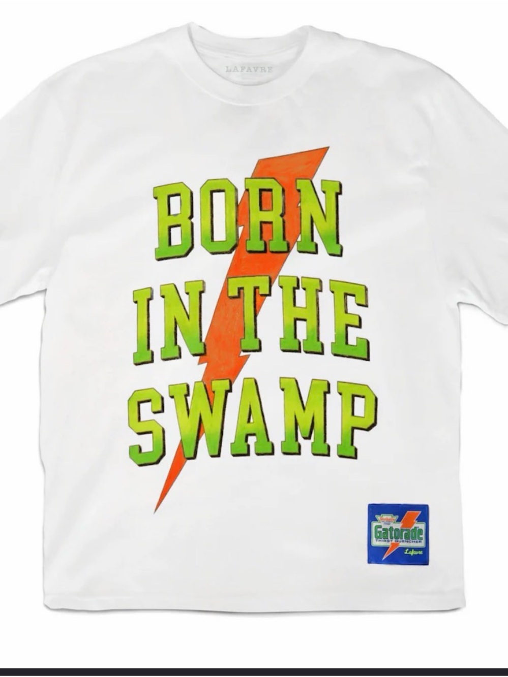 Men's Lafavre x Gatorade White Florida Gators Born in the Swamp T-Shirt